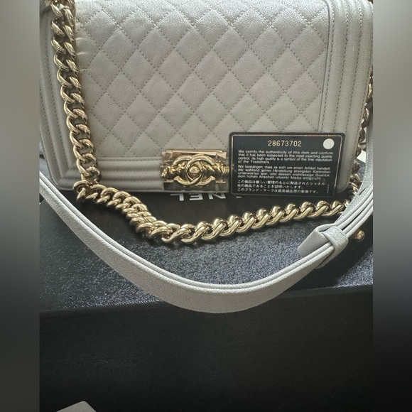 CHANEL New full set Chanel Grey hard to find color medium boy bag - Picture 12 of 13